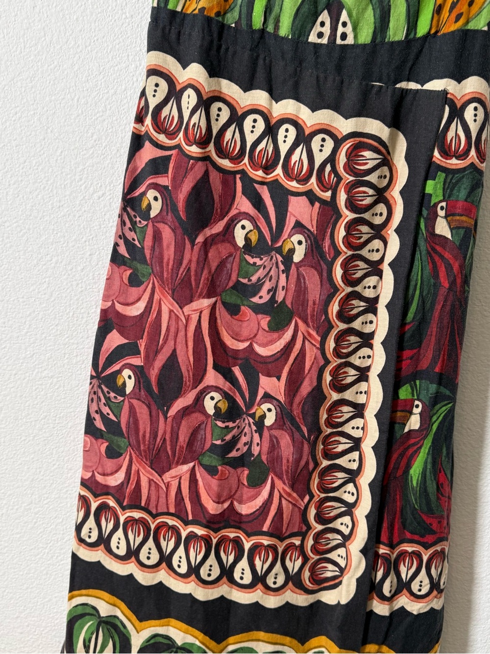 FARM Rio Coconut Tree Flow Scarf Midi Dress Tropical Print Sleeveless Size M - Picture 3 of 9